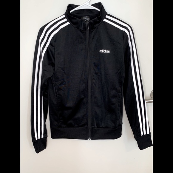 ADIDAS 3 Strip Black & White Tricot Track Jacket XS NWT - Picture 1 of 9